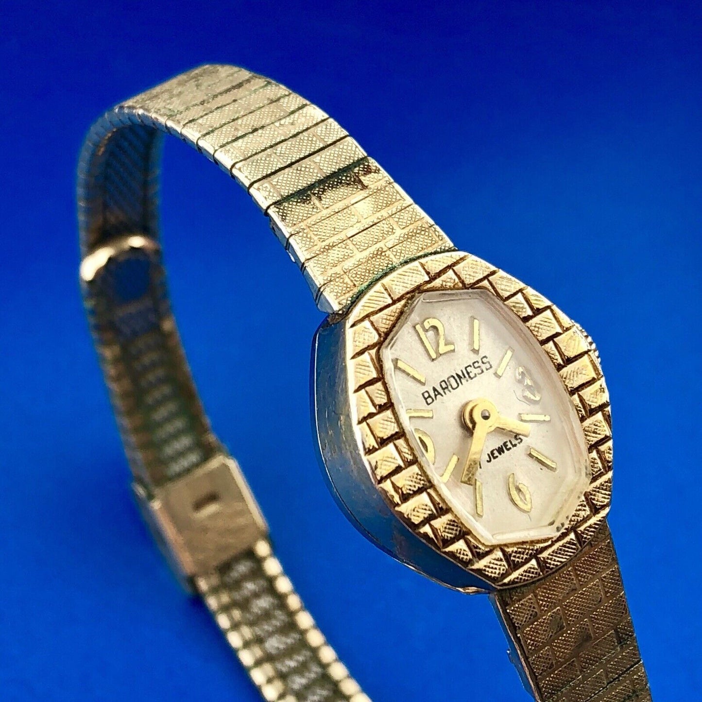 Mid Century Ladies 10K Rolled Yellow Gold Plate Baroness 17j Automatic Watch