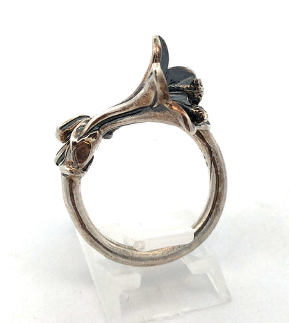 Designer Mignon Faget Sterling Silver Lily Collection Lily Flower Bypass Ring