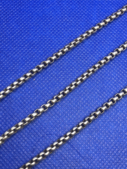 Designer David Yurman 925 Sterling Silver 14K Gold 22.5 Inch Box Chain Necklace