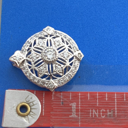 Designer Sterling Silver Cubic Zirconia CZ Infinity Eternity Statement Pendant