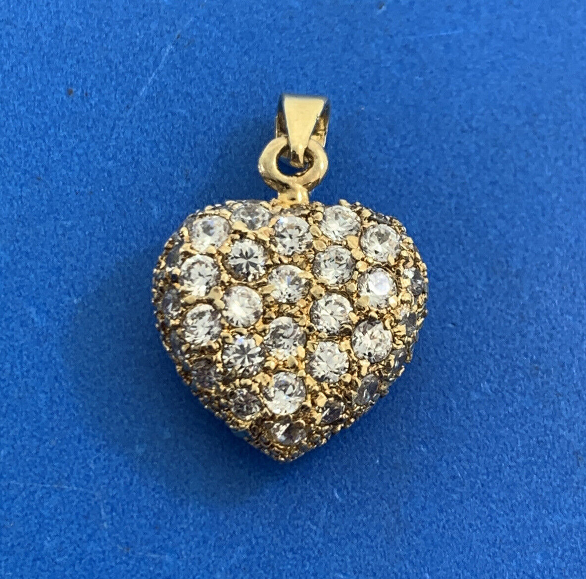 Designer DBJ 925 Sterling Silver Vermeil Cubic Zirconia Cluster Heart Pendant