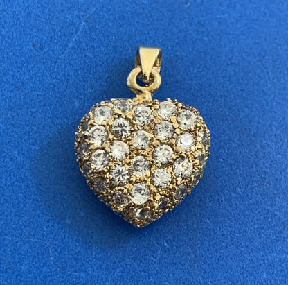 Designer DBJ 925 Sterling Silver Vermeil Cubic Zirconia Cluster Heart Pendant
