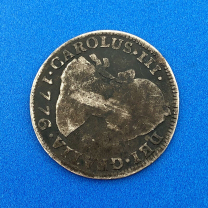 1776 Bolivia Silver 2 Reales Carlos III Potosi Mint JR Colonial Milled Coinage