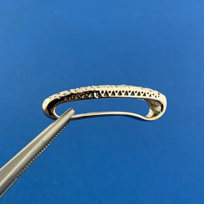 Designer 18K White Gold Diamond Modernist Infinity Eternity Anniversary Pendant