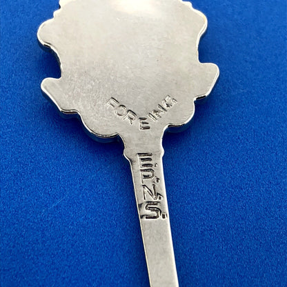 Vintage Foreing EPNS Enamel Silver Tone Scotland Souvenir Spoon