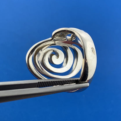 Designer LT Sterling Silver 925 Modernist Open Crop Circle Swirl Statement Ring