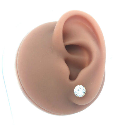 Stunning Classic 14K Yellow Gold Cubic Zirconia CZ Statement Stud Earrings