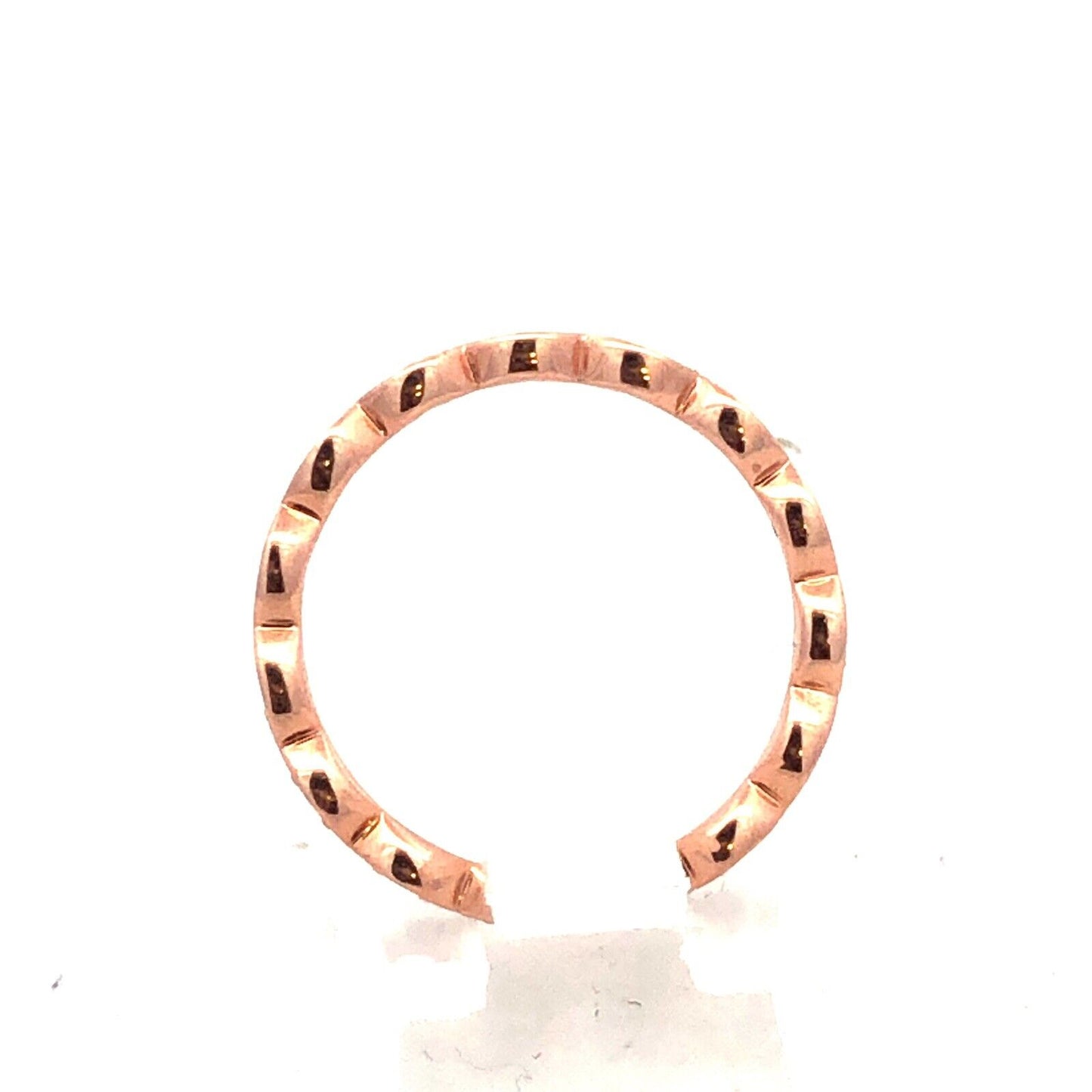 14K Rose Gold Round Diamond Bubble Stacking Anniversary Wedding Band Ring