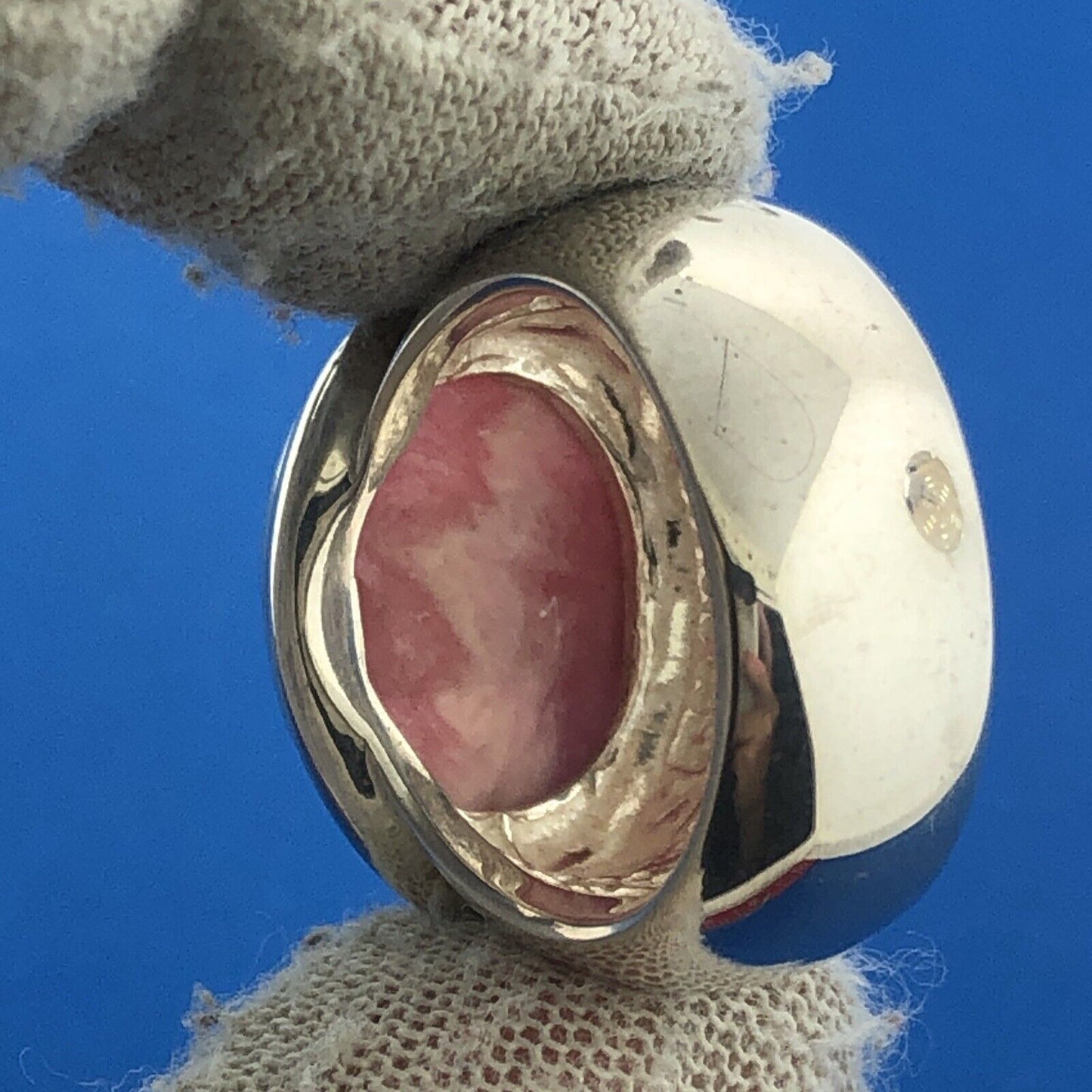 Designer Joe Esposito ESPO Sterling Silver 925 Rhodochrosite Statement Ring