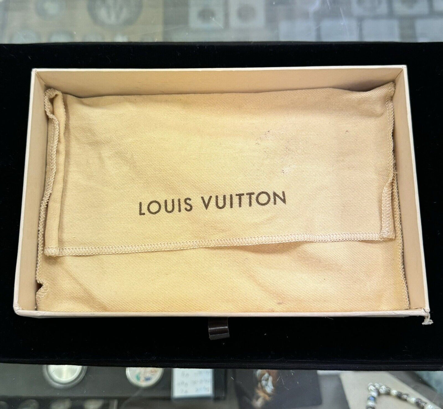 Louis Vuitton Epi Black Leather Single Fold Card Case Wallet In Original Box