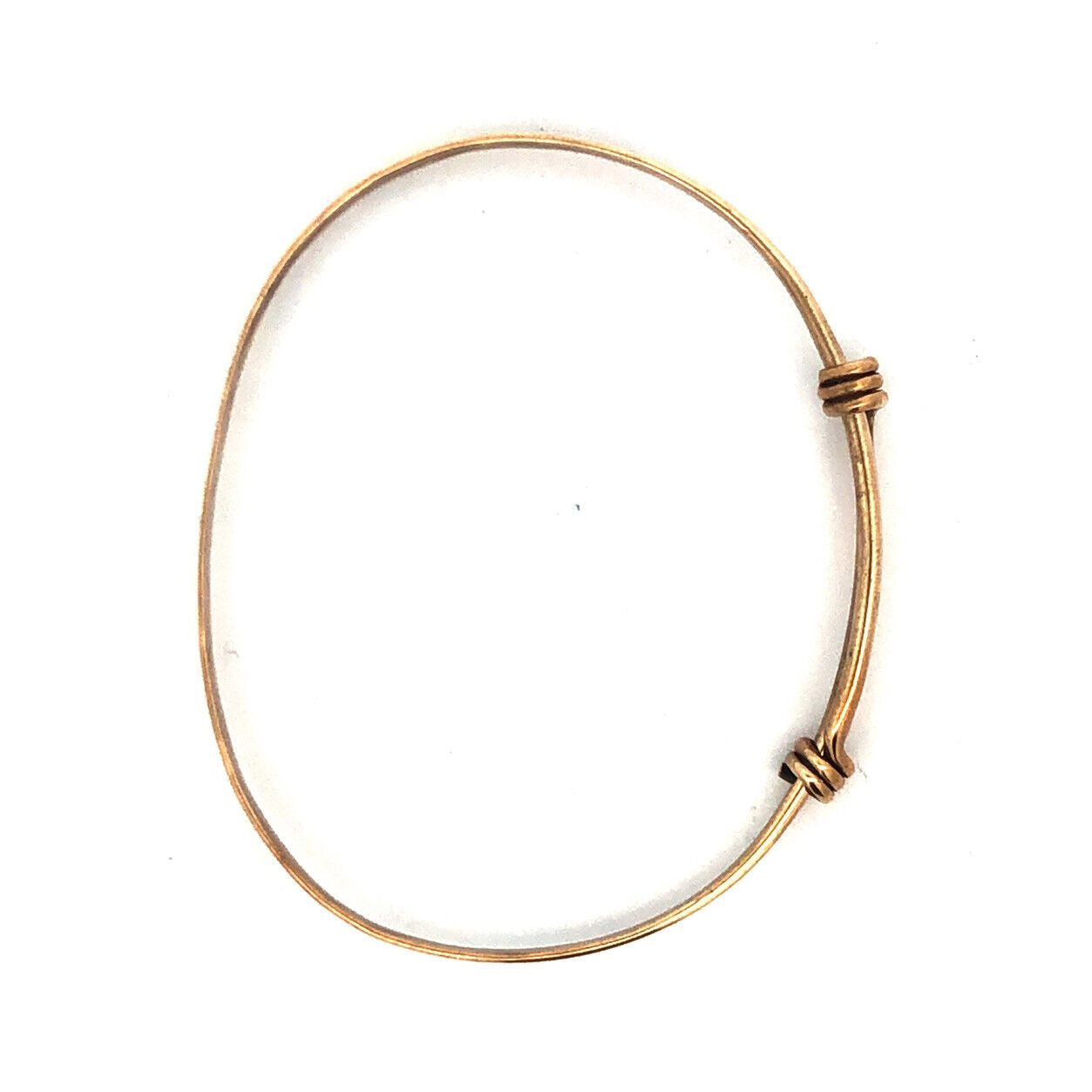 Vintage Brass Gold Tone Thin Stackable Bangle Adjustable Tension Bracelet