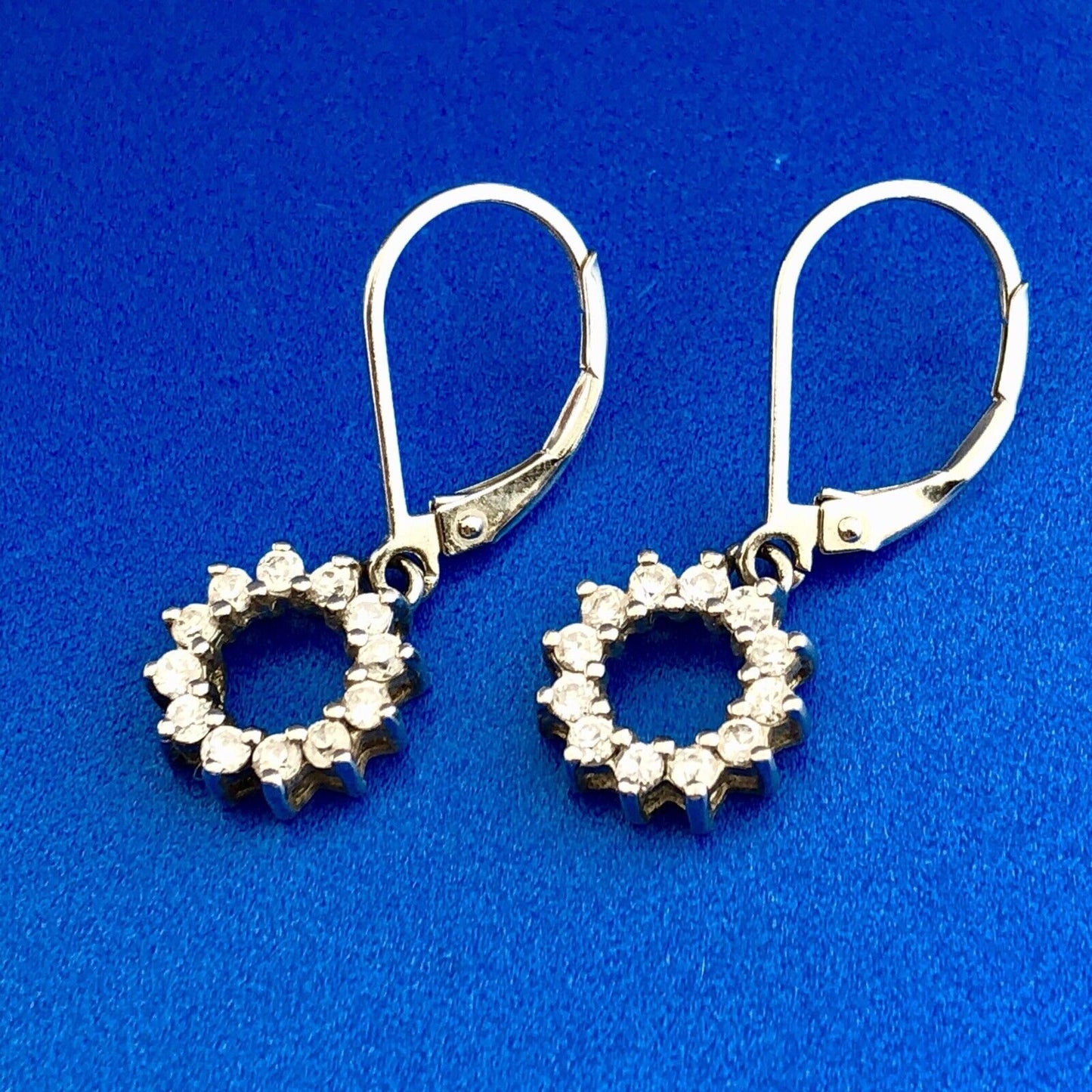 Designer 925 Sterling Silver Cubic Zirconia CZ Infinity Circle Dangle Earrings