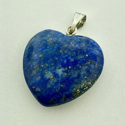 Ladies Silver Tone Lapis Lazuli Heart Power Vision Spirit Statement Pendant