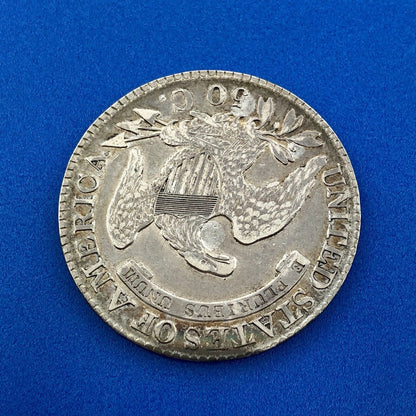 1827 P Capped Bust Silver Half Dollar 50c Early Philadelphia Mint Sunset Tones