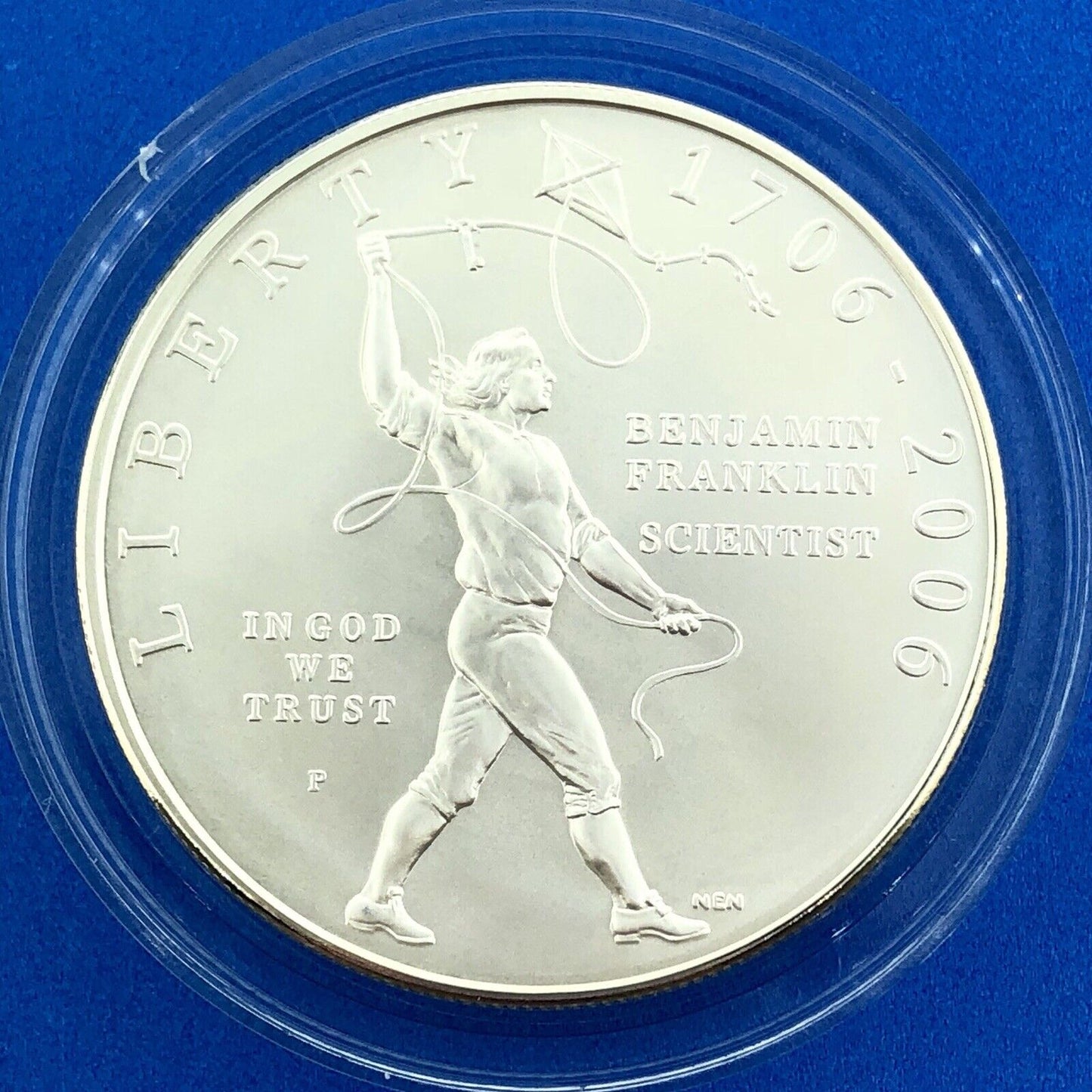 2006 P Benjamin Franklin Scientist Commemorative Uncirculated Silver Dollar