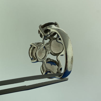 Designer NF 925 Sterling Silver Smoky Quartz Statement Cocktail Ring