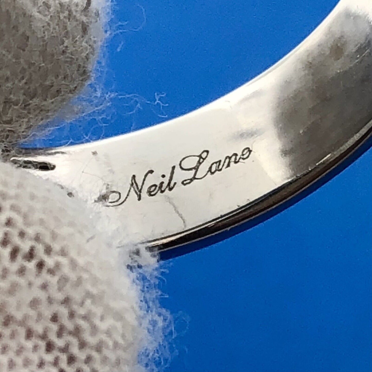 Neil Lane 14K White Gold Black Diamond Sz 8.75 Unisex Wedding Bridal Band Ring