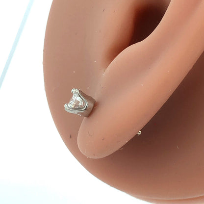 Classic 14K White Gold Round Diamond Stud Earrings