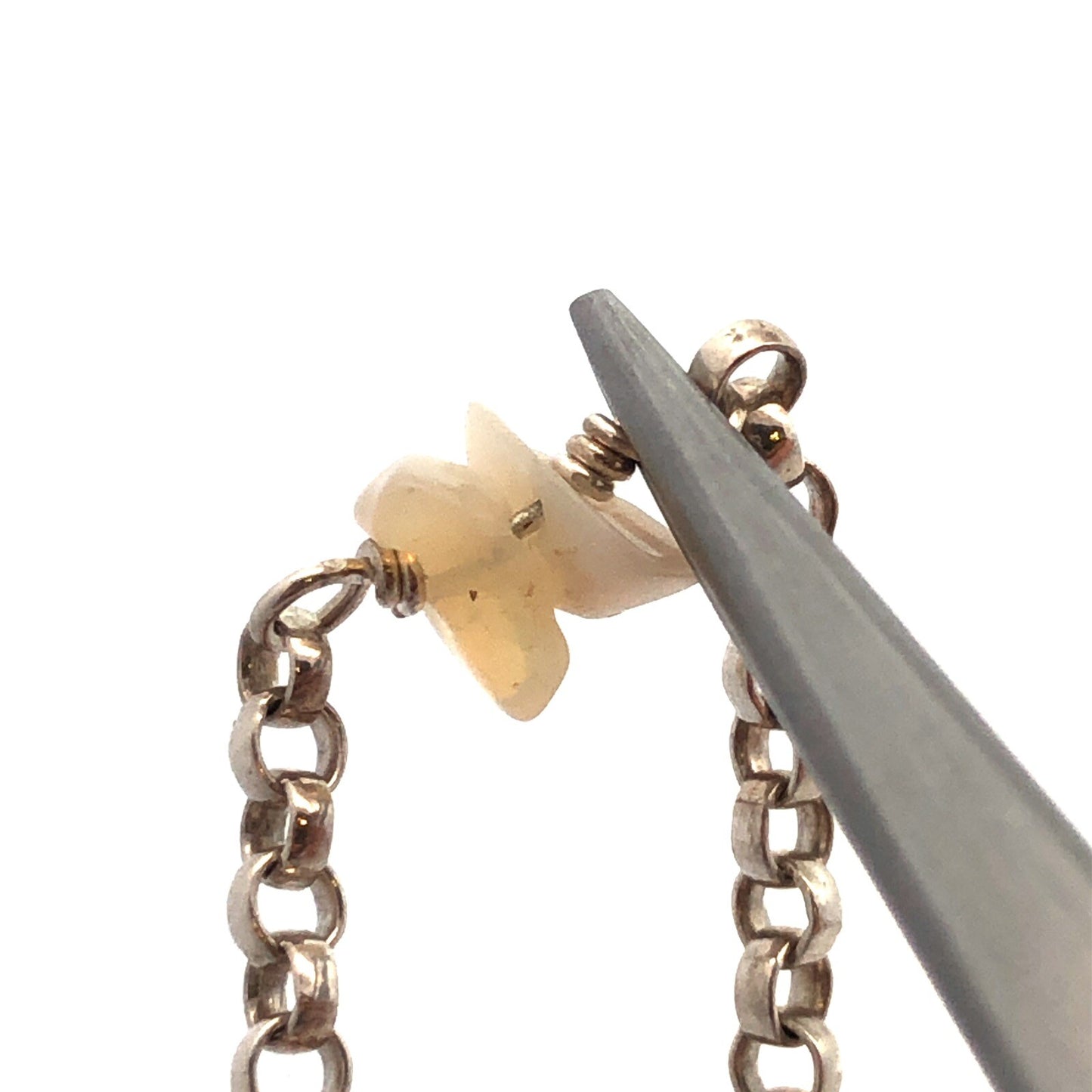 925 Sterling Silver Retired Mignon Faget Rainbow Moonstone Chain Toggle Bracelet