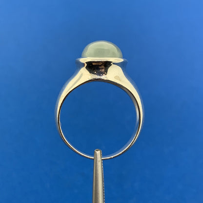 Designer SI Sterling Silver 925 Aventurine Modernist Prosperity Cocktail Ring