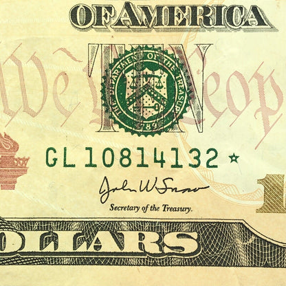 2004 A $10 Federal Reserve San Francisco Star Note Printed Fort Worth Rare