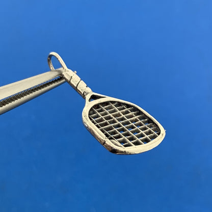 Vintage 925 Sterling Silver Handball Tennis Racket Bracelet Dangle Charm