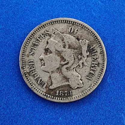 1873 P Nickel Three Cent Piece 3c Better Key Philadelphia Coin Very Good VG