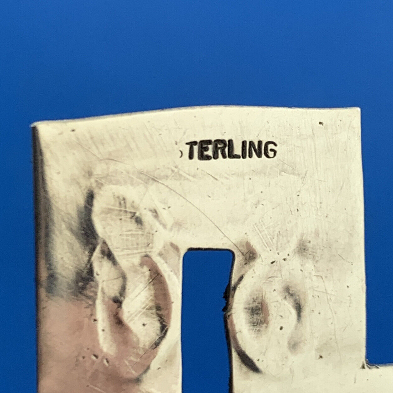 Native American Unsigned Sterling Silver Concho Cutout Statement Cross Pendant