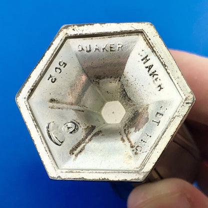 Vtg Quaker Silver Company Etched Silver Tone Salt Pepper Shakers In Original Box