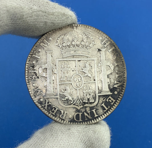 1789 Mo Mexico City 8 Reales F.M. Carolus IV DEI Gratia .903 Chop Marks Coin