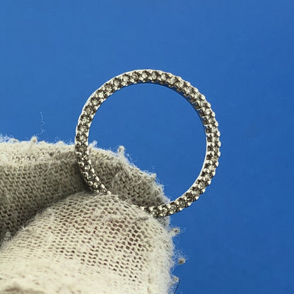 Gorgeous 10k White Gold Round Cut Diamond Infinity Circle Band Ring Pendant