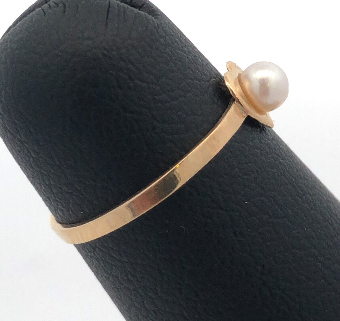 Vintage PSCO 10K Yellow Gold Pearl Child's Heart June Birthstone Ring