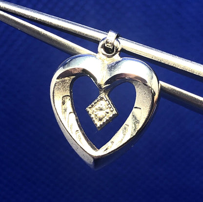 Designer THEDA 925 Sterling Silver White Amethyst Heart Love Anniversary Pendant