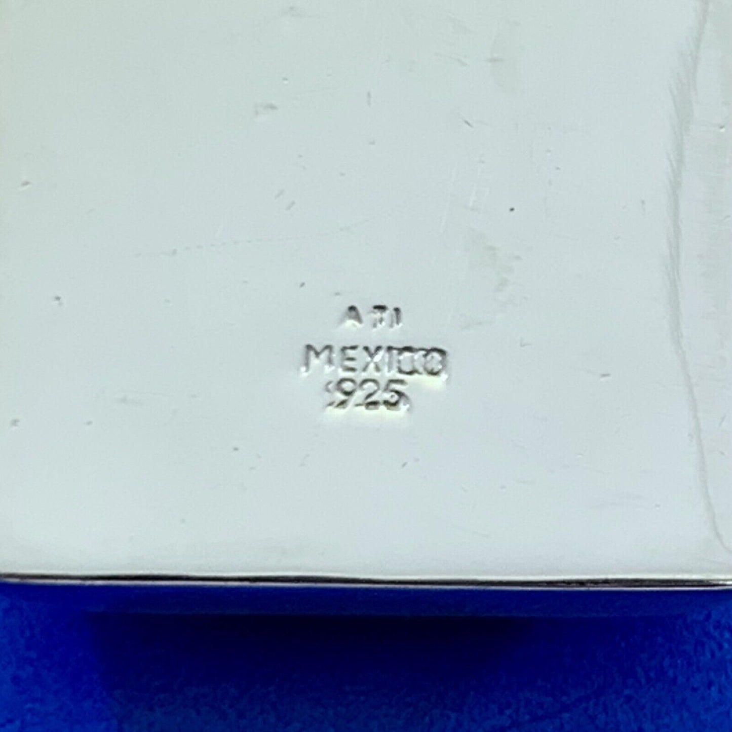 Designer ATI Mexico 925 Sterling Silver Black Enamel Rectangle Statement Pendant