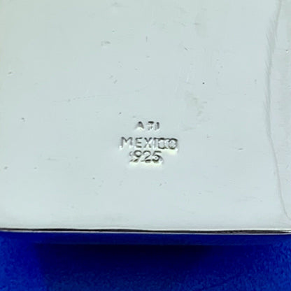 Designer ATI Mexico 925 Sterling Silver Black Enamel Rectangle Statement Pendant