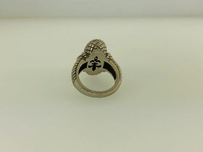 Judith Ripka JR Sterling Silver 925 Diamonique CZ Oval Textured Statement Ring