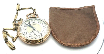 1925 Illinois Bunn Special Model 9 10K Gold Filled Railroad Pocket Watch w/Fob