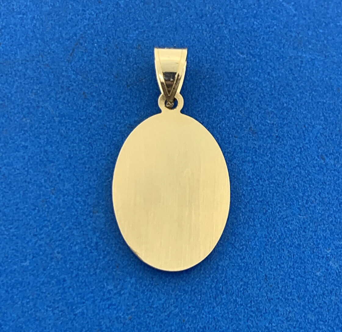 Designer 14K Yellow Gold Our Lady Of Guadalupe Oval Charm Pendant
