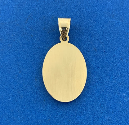 Designer 14K Yellow Gold Our Lady Of Guadalupe Oval Charm Pendant