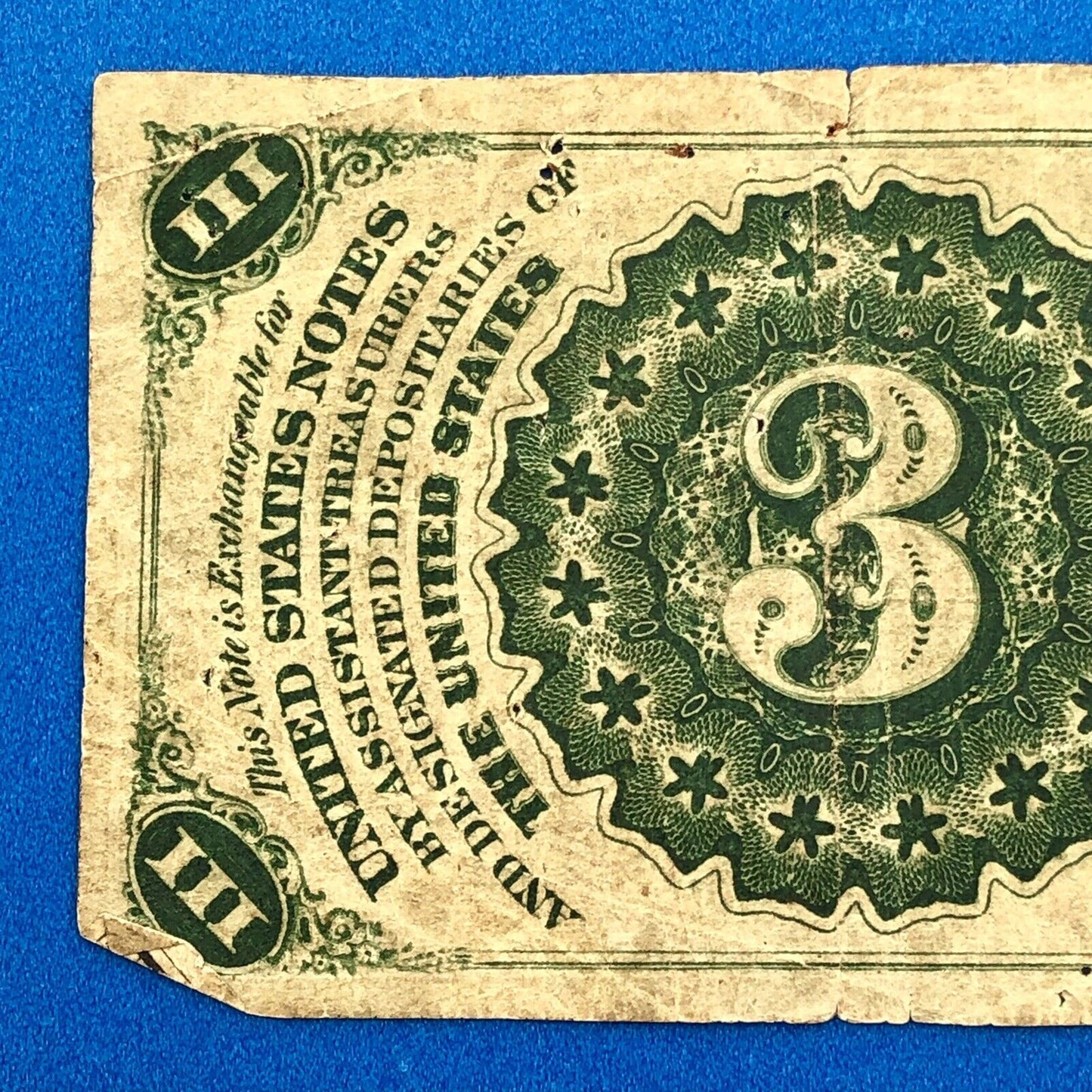 1864 3rd Issue 3 Cents Postage Fractional Currency Civil War Note Fr. 1227