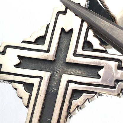 Vintage Taxco Mexico 925 Sterling Silver Textured Cross Pendant