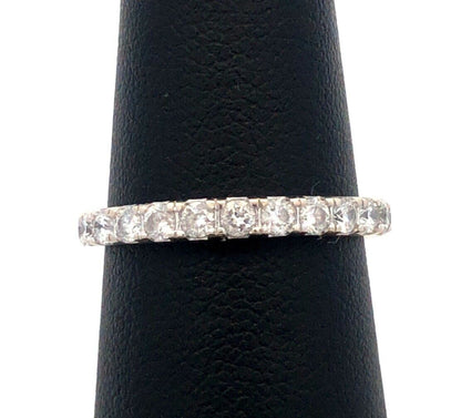 Designer 14K White Gold Round Diamond Wedding Anniversary Stackable Band Ring