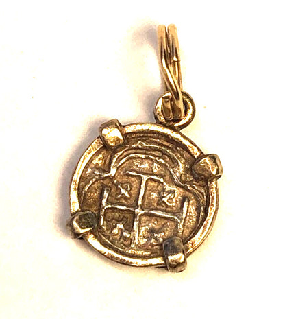 Vintage 925 Sterling Silver Vermeil Round Bronze Ancient Coin Pendant