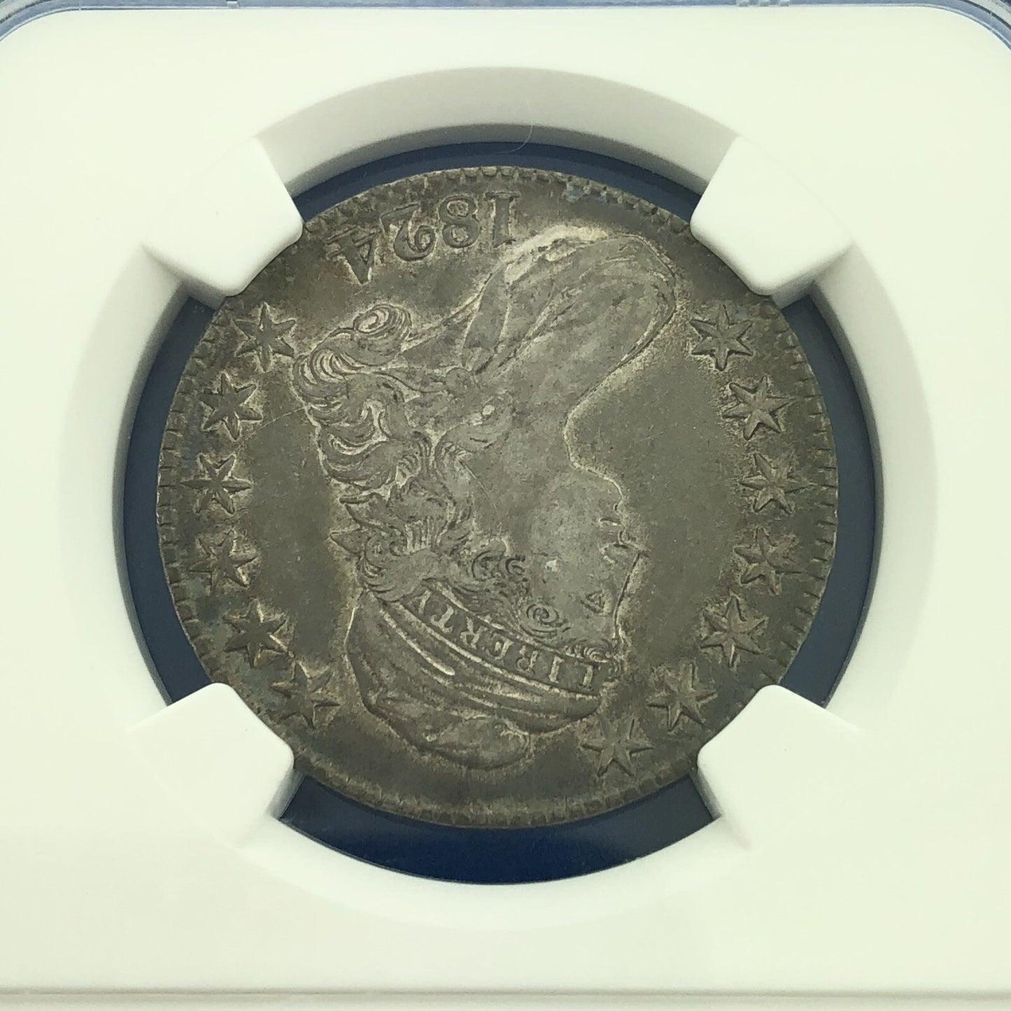 1824 Capped Bust Silver Half Dollar 50c Lettered Edge NGC XF45 Early US Coin