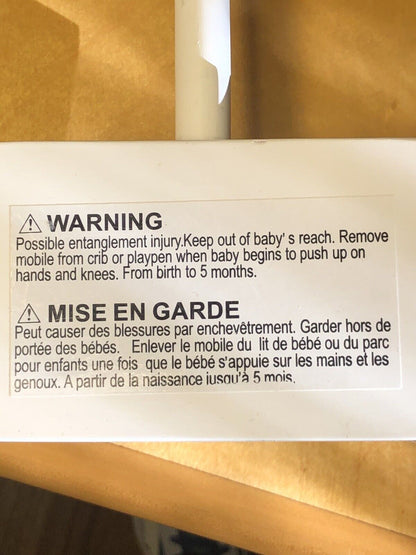 Pottery Barn Kids Brown Wood Baby's Crib Mobile Hanging Block Adjustable Arm