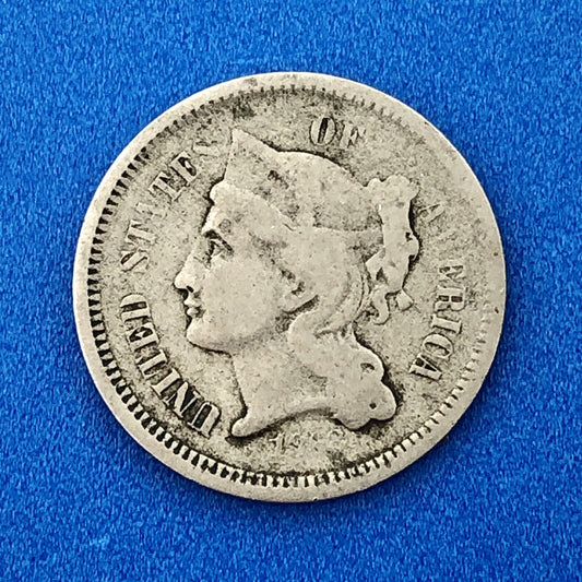 1868 P Nickel Three Cent Piece 3c Better Key Rare Scarce Philadelphia Coin