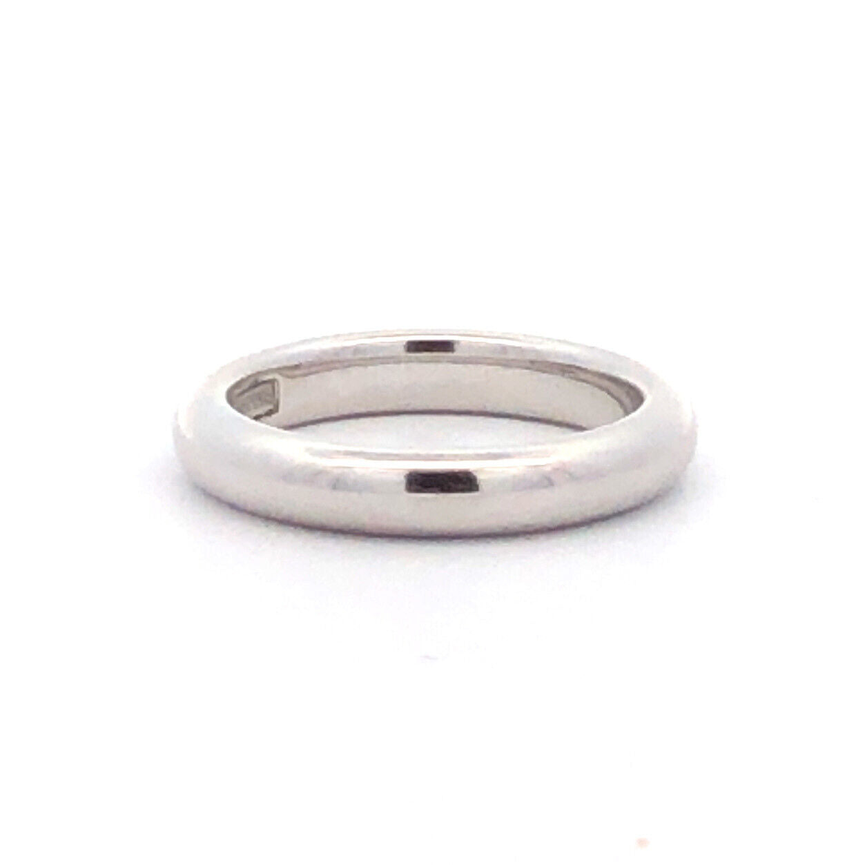 Milor Italy 14K White Gold Minimalist Polished Size 8 Wedding Band Ring