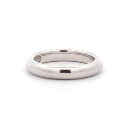 Milor Italy 14K White Gold Minimalist Polished Size 8 Wedding Band Ring