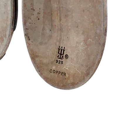 Retired James Avery 925 Sterling Silver Copper Floating Flowers Dangle Earrings