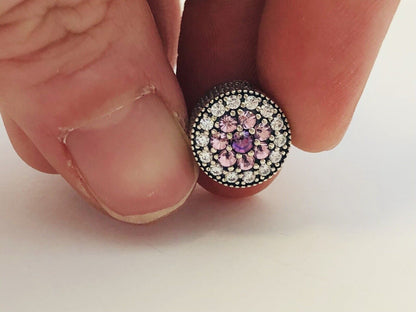 Authentic Pandora Dazzling Floral Multi CZ 925 Silver Bead Charm 791820PCZMX